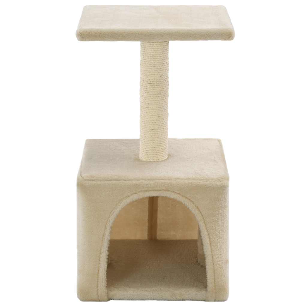Beige kissan kiipeilypuu Tudorelia 55cm (sisal-pylväällä)