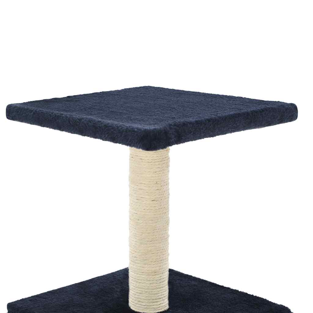 Tummansininen kissan raapimispuu sisal-pylväällä Tudorelia 55cm
