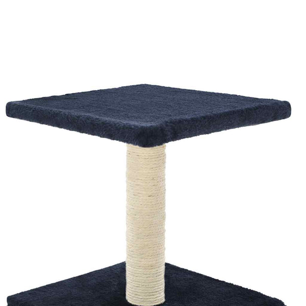 Tummansininen kissan raapimispuu sisal-pylväällä Tudorelia 55cm