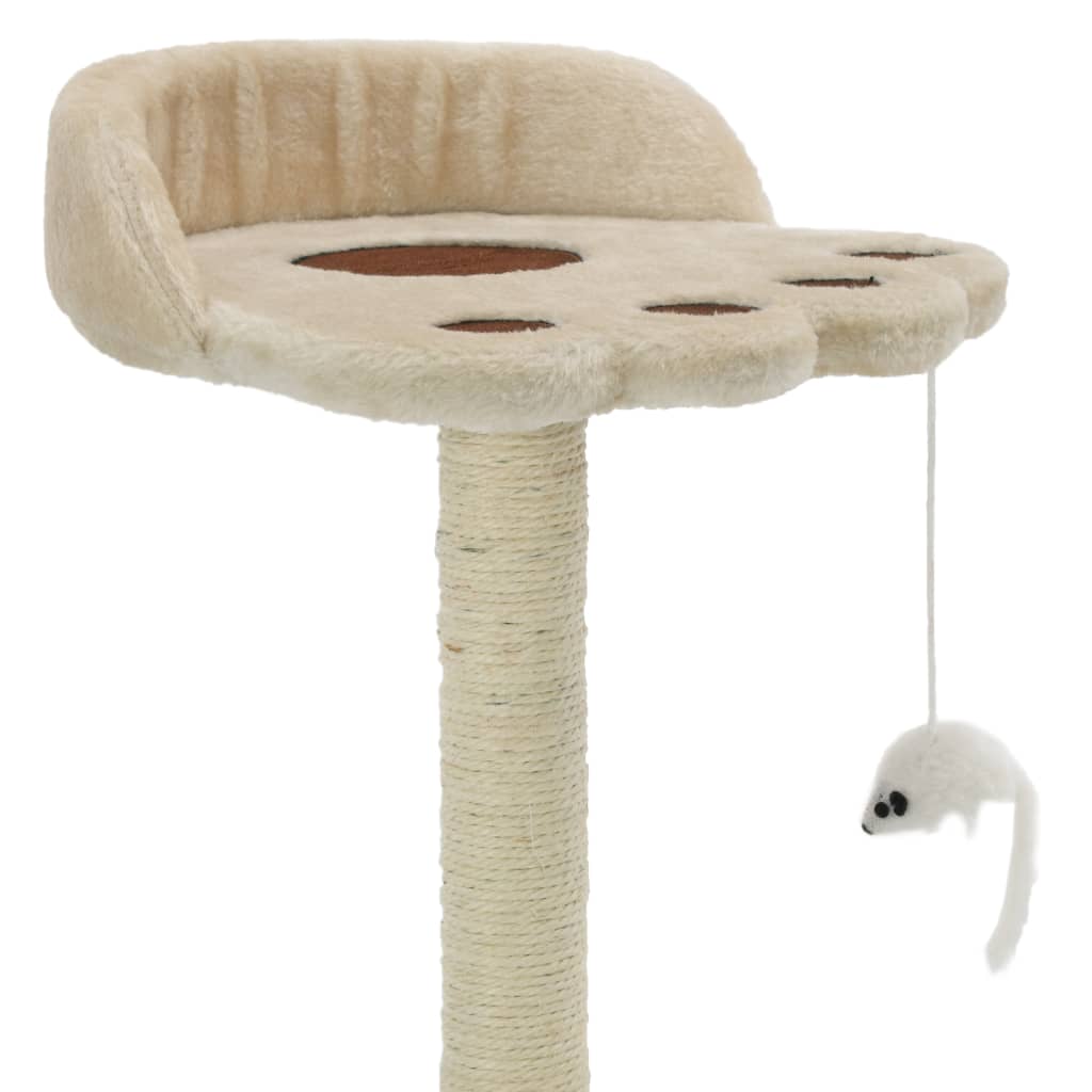 Ransom kiipeilypuu kissalle, beige ja ruskea, 40cm (sisal-pylväällä)