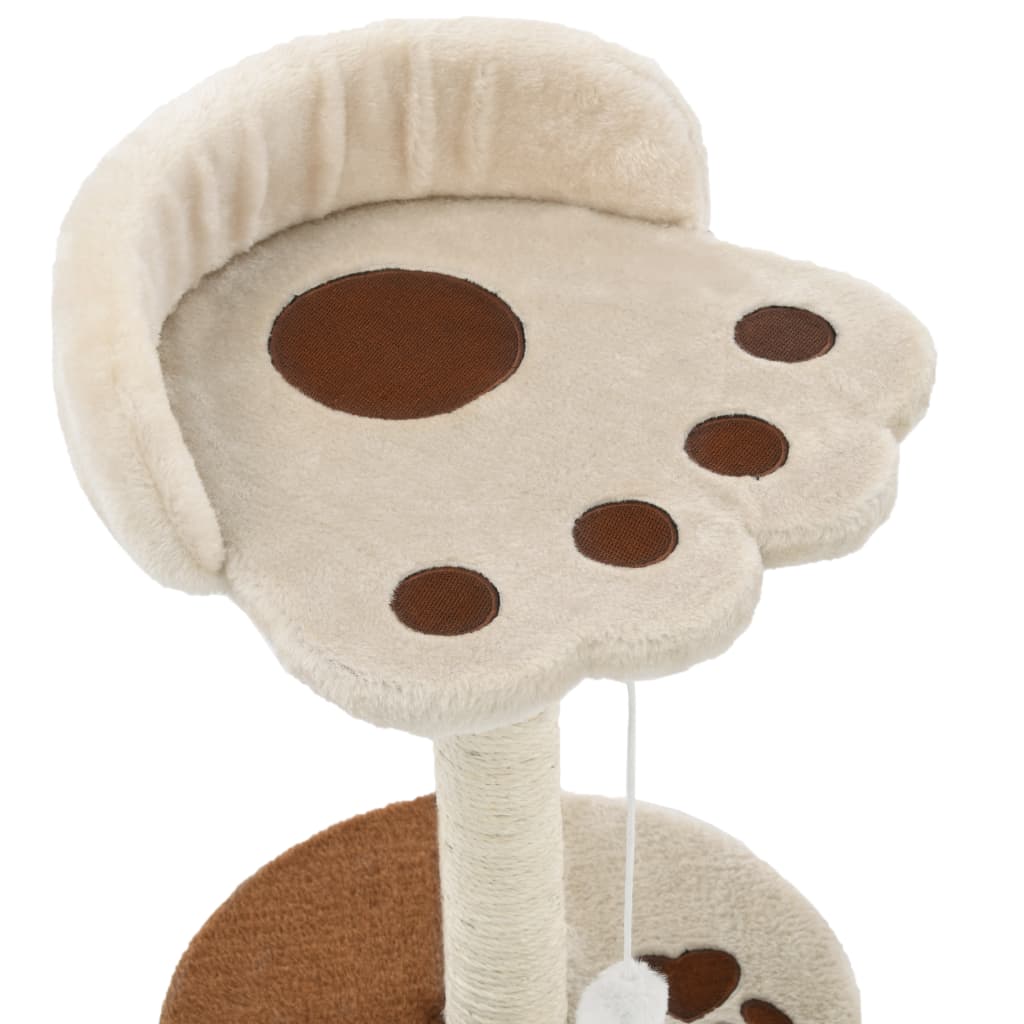 Ransom kiipeilypuu kissalle, beige ja ruskea, 40cm (sisal-pylväällä)