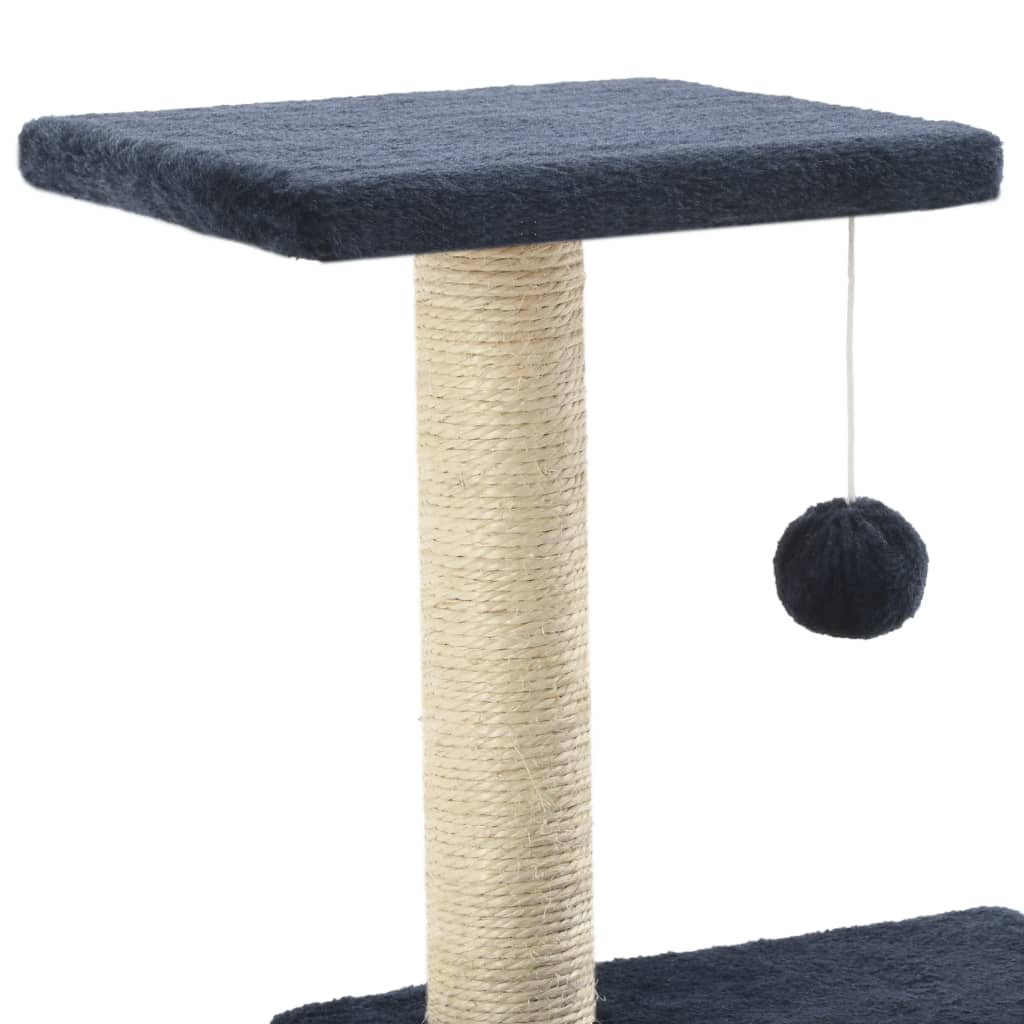 Tummansininen kissan raapimispuu sisal-pylväillä Larue 65cm