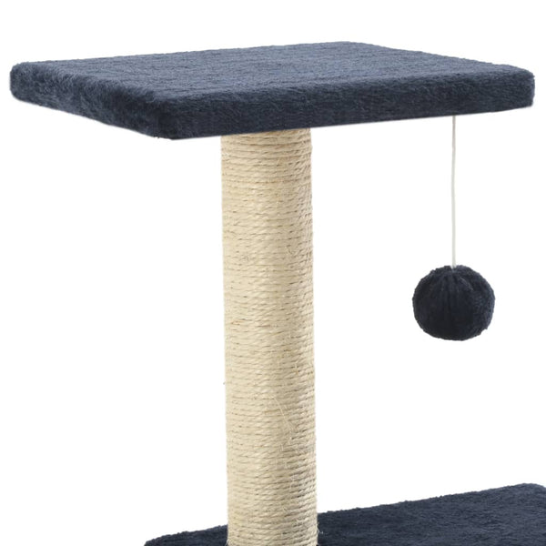 Tummansininen kissan raapimispuu sisal-pylväillä Larue 65cm