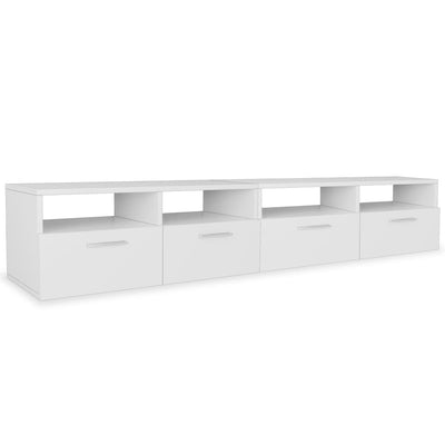 TV-tasot 2 kpl tekninen puu 95x35x36 cm valkoinen