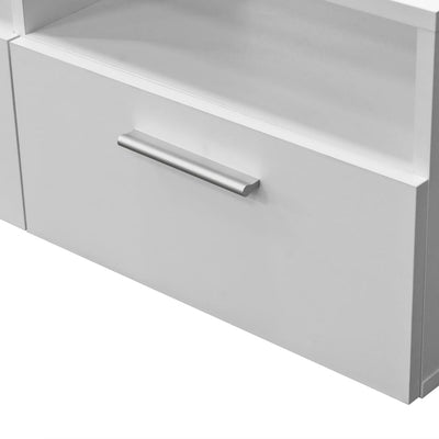TV-tasot 2 kpl tekninen puu 95x35x36 cm valkoinen