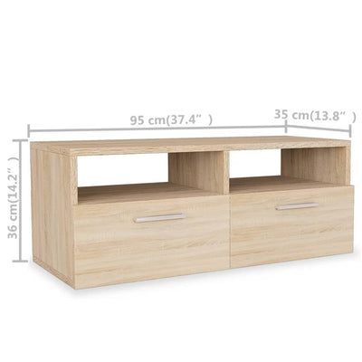 TV-tasot 2 kpl tekninen puu 95x35x36 cm tammi