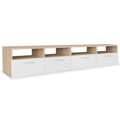 TV-tasot 2 kpl tekninen puu 95x35x36 cm tammi ja valkoinen
