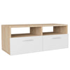 TV-tasot 2 kpl tekninen puu 95x35x36 cm tammi ja valkoinen
