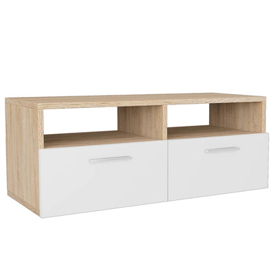 TV-tasot 2 kpl tekninen puu 95x35x36 cm tammi ja valkoinen