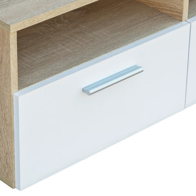 TV-tasot 2 kpl tekninen puu 95x35x36 cm tammi ja valkoinen