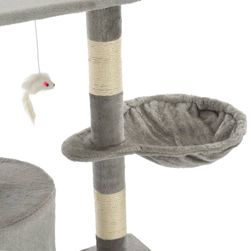 Harmaa kissan raapimispuu sisal-pylväillä Lucsa 138cm