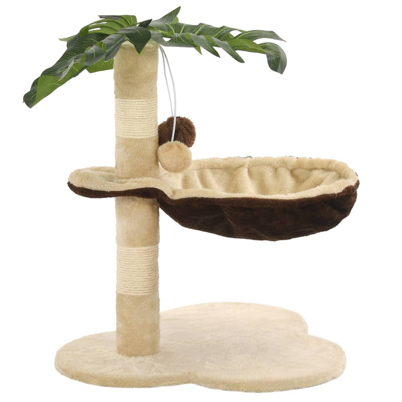Beige ja ruskea kissan kiipeilypuu Gelan 50cm (sisal-pylväällä)