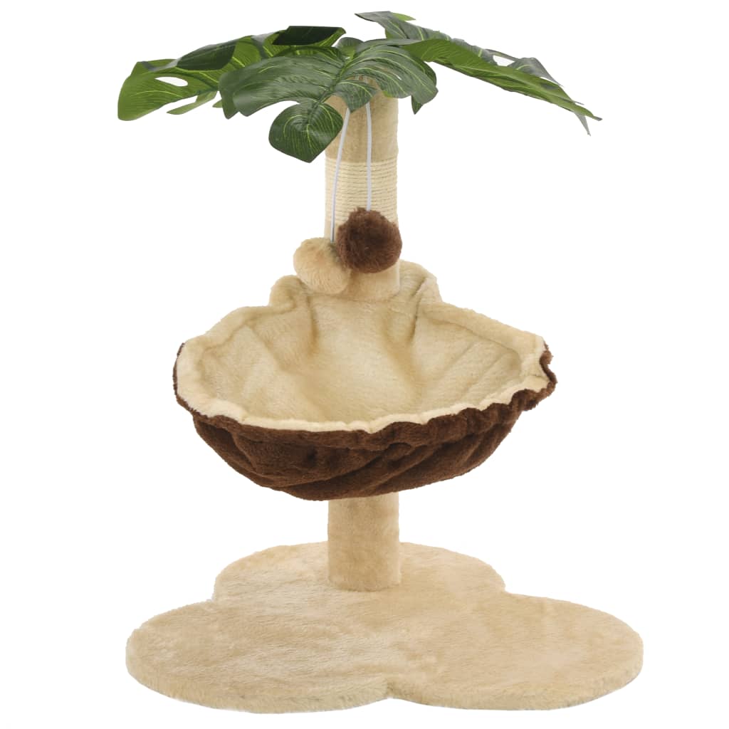 Beige ja ruskea kissan kiipeilypuu Gelan 50cm (sisal-pylväällä)