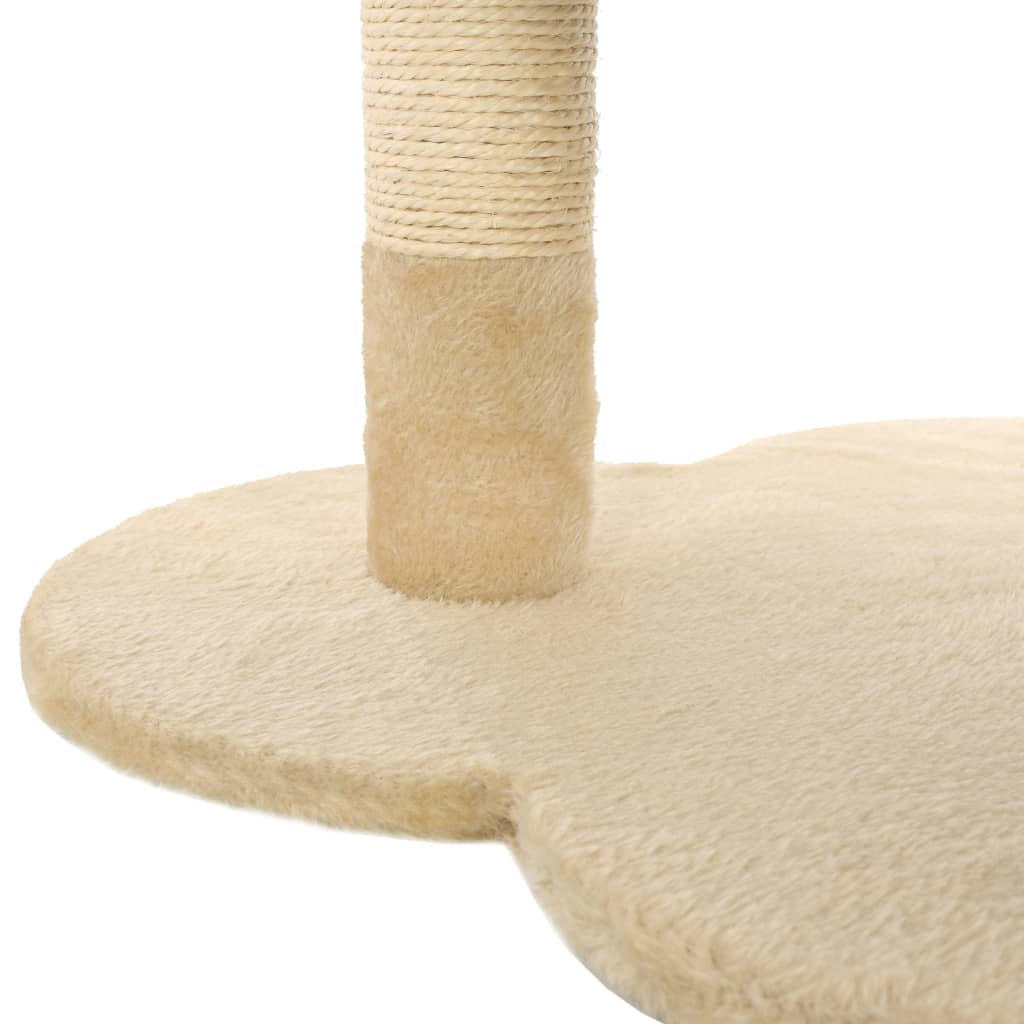Beige ja ruskea kissan kiipeilypuu Gelan 50cm (sisal-pylväällä)