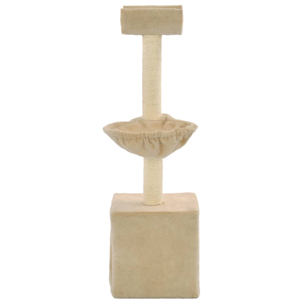 Beige kissan raapimispuu sisal-pylväillä Sorinel 105cm