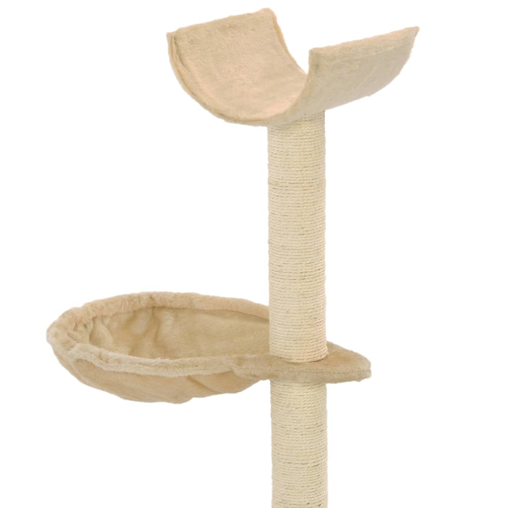Beige kissan raapimispuu sisal-pylväillä Sorinel 105cm