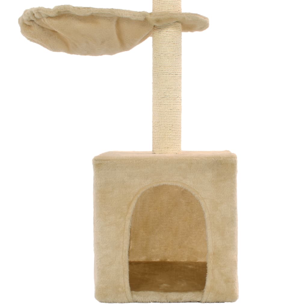 Beige kissan raapimispuu sisal-pylväillä Sorinel 105cm
