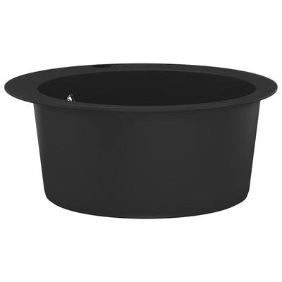 Keittiön pesuallas graniitti pyöreä musta