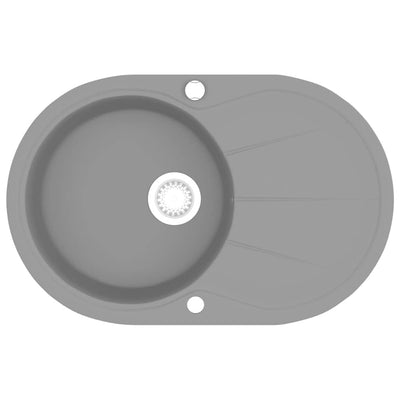 Harmaa keittiön pesuallas graniitti soikea Imogen