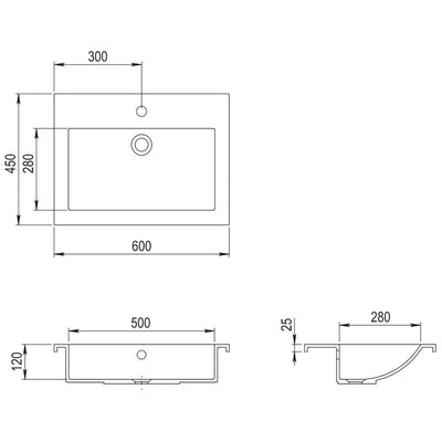 Graniitti pesuallas 600x450x120 mm harmaa