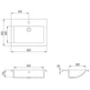 Harmaa graniitti pesuallas Dicu 600x450x120 mm