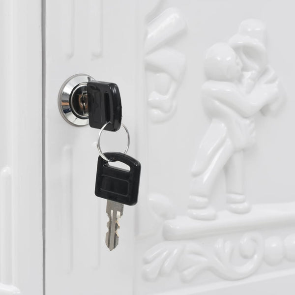 Valkoinen postilaatikko pylväsmalli alumiini ruostumaton Sava