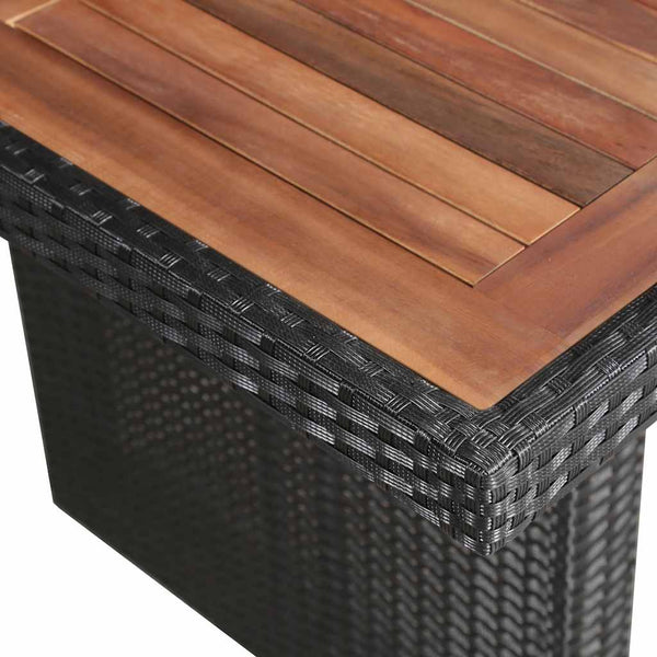 Puutarhapöytä 240x90x74 cm polyrottinki ja akaasiapuu