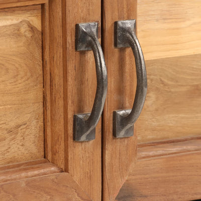 Tv-taso kierrätetty tiikki ja teräs Podaru 120x30x40cm