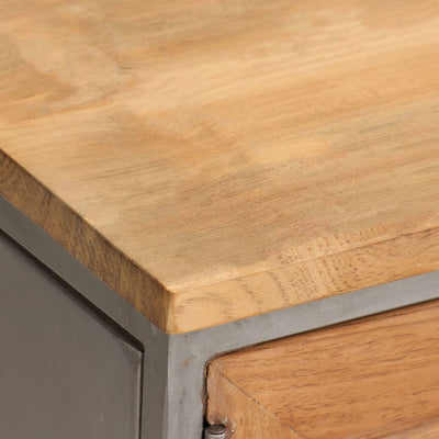 Tv-taso kierrätetty tiikki ja teräs Podaru 120x30x40cm