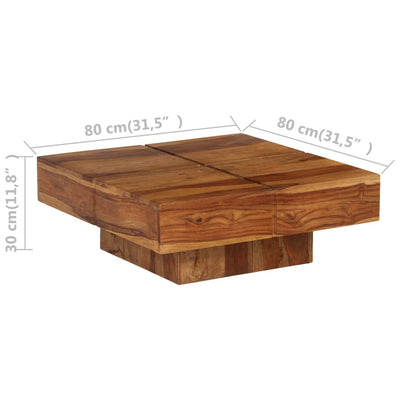 Sohvapöytä 80x80x30 cm täysi akaasiapuu