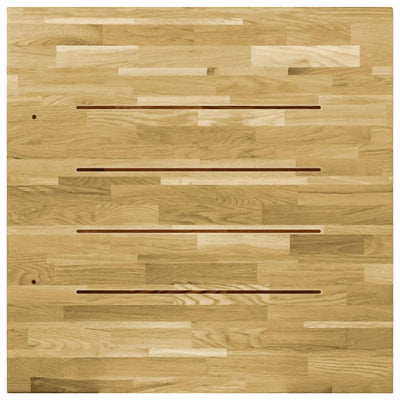 Pöytälevy kiinteä tammipuu neliö 23 mm 80x80 cm