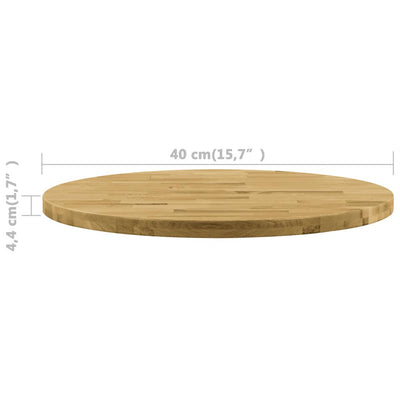 Pöytälevy kiinteä tammipuu pyöreä 44 mm 400 mm