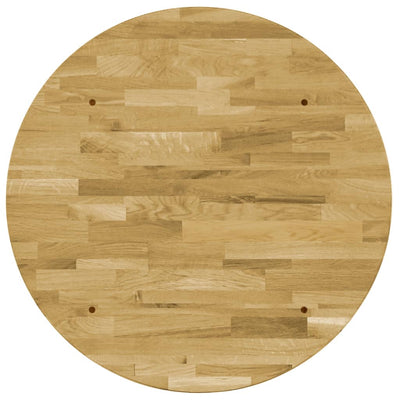 Pöytälevy kiinteä tammipuu pyöreä 44 mm 800 mm
