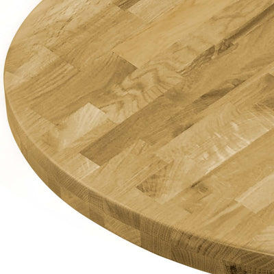Pöytälevy kiinteä tammipuu pyöreä 44 mm 800 mm