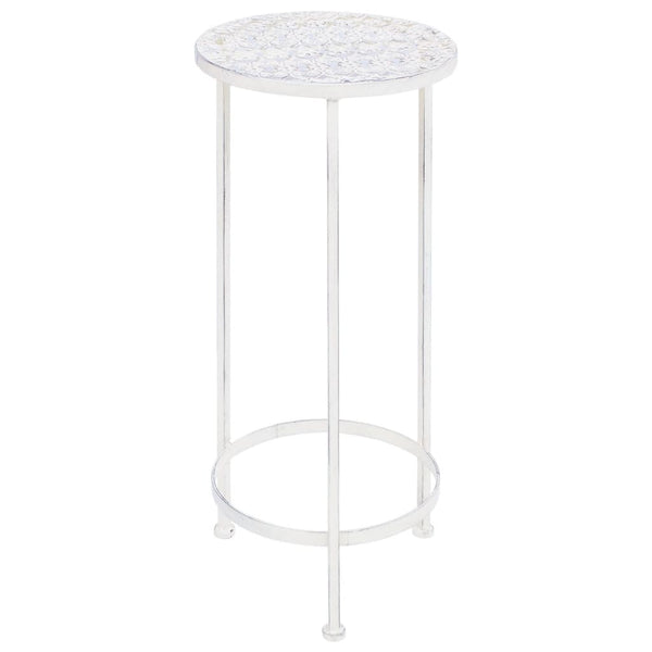 Antiikinvalkoinen kukkateline Steze 3 osaa (vintagetyylinen metalli)