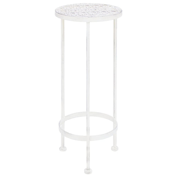 Antiikinvalkoinen kukkateline Steze 3 osaa (vintagetyylinen metalli)