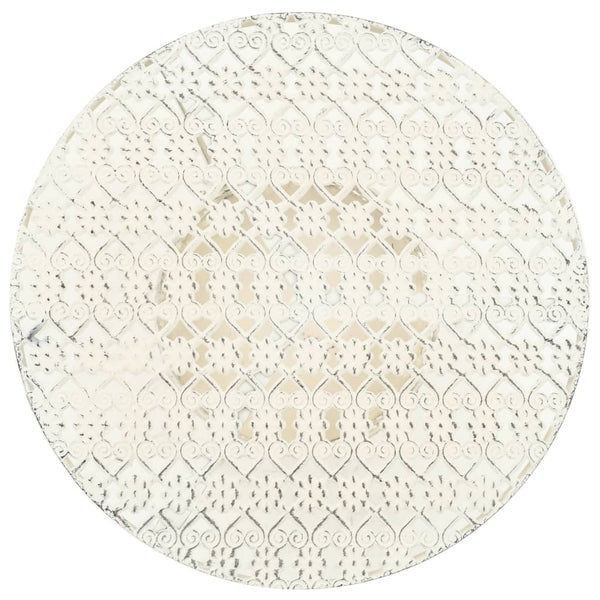 Valkoinen bistropöytä vintagetyyli metalli pyöreä Patriche 40x70cm