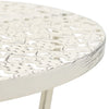 Valkoinen bistropöytä vintagetyyli metalli pyöreä Patriche 40x70cm