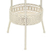 Valkoinen bistropöytä vintagetyyli metalli pyöreä Patriche 40x70cm