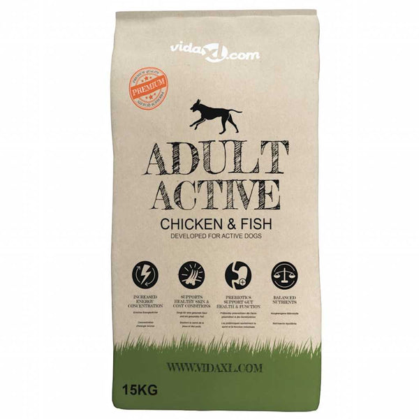 "Adult Active Chicken & Fish" koiran kuivaruoka (2 x 15 kg)