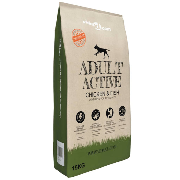 "Adult Active Chicken & Fish" koiran kuivaruoka (2 x 15 kg)