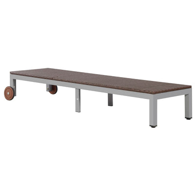 Ruskea aurinkotuoli pyörillä Agretta (polyrottinki)