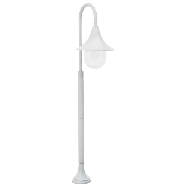 Valkoinen pylväsvalaisin puutarhaan Casuta 120cm (e27 alumiini)