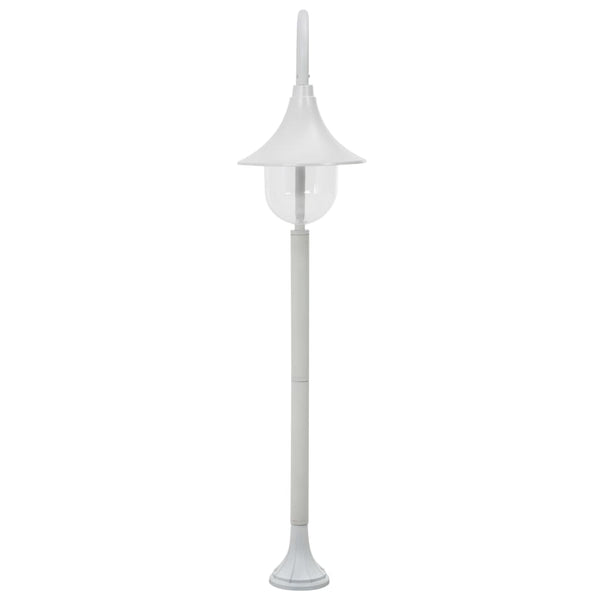 Valkoinen pylväsvalaisin puutarhaan Casuta 120cm (e27 alumiini)