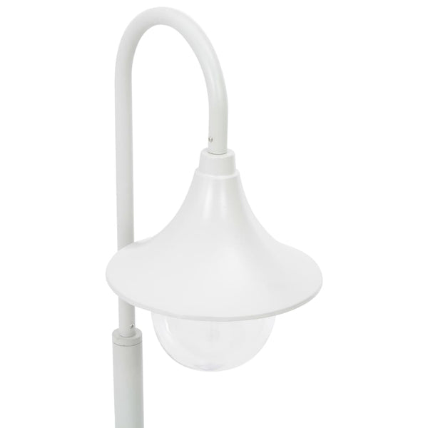 Valkoinen pylväsvalaisin puutarhaan Casuta 120cm (e27 alumiini)