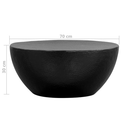 Sohvapöytä vasaroitu pinta alumiini 70x30 cm musta