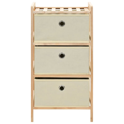 Säilytysteline kolmella kangaskorilla setripuu beige