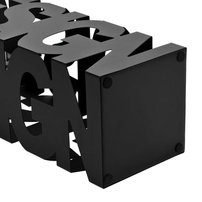 Musta sateenvarjoteline Arini (design teräs)