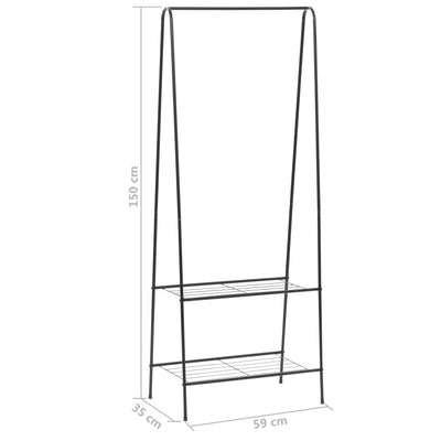 Vaateteline 59x35x150 cm musta