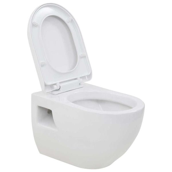 Valkoinen seinään kiinnitettävä wc-istuin Khaldoun (keraaminen)